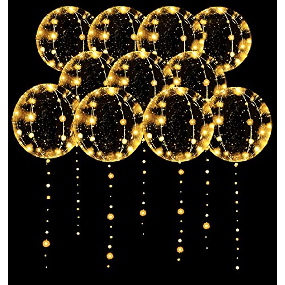 10 Pcs LED Light Up Bobo Balloons 20 Inch Graduation Birthday